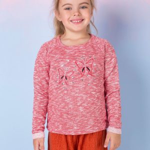 Wholesale Coral sweatshirt for girl with sequins