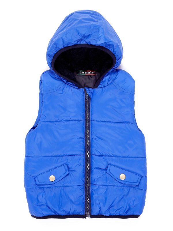 Wholesale Cobalt Hooded Girls' Vest