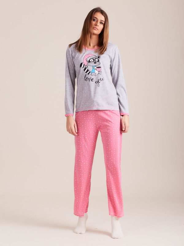 Wholesale Pale Pink Print Pyjamas