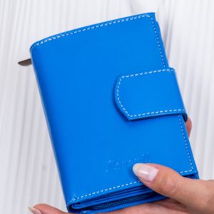 Wholesale Blue Ladies Leather Flip Wallet