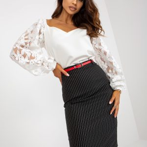 Wholesale Black Elegant Dorine Striped Pencil Skirt