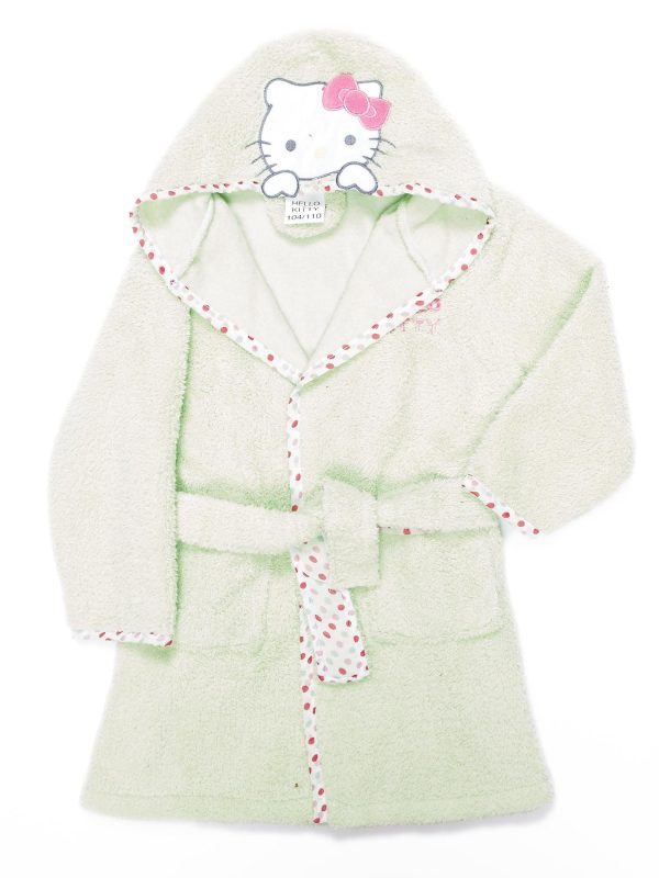 Wholesale Light green bathrobe for girl HELLO KITTY