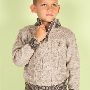 Wholesale Beige knitted sweater for boy