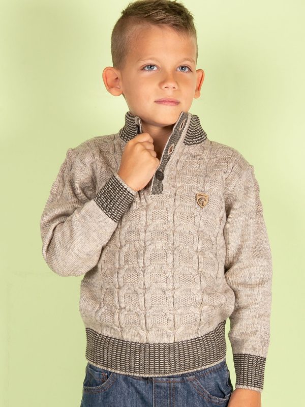 Wholesale Beige knitted sweater for boy