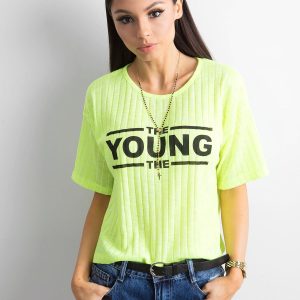 Wholesale Fluo Yellow Striped T-Shirt