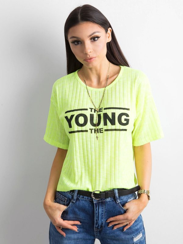 Wholesale Fluo Yellow Striped T-Shirt