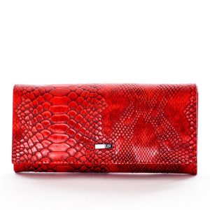 Wholesale Red Women's Wallet with Crocodile Leather Motif