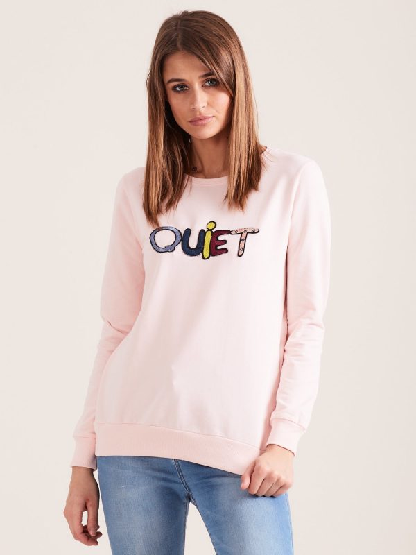 Wholesale Pale pink sweatshirt QUIET