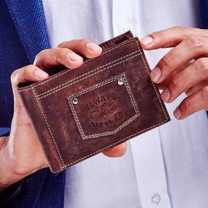 Wholesale Dark Brown Men's Wallet with Patch