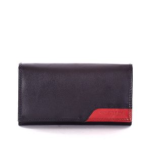 Wholesale Black Genuine Leather Wallet with Red Insert