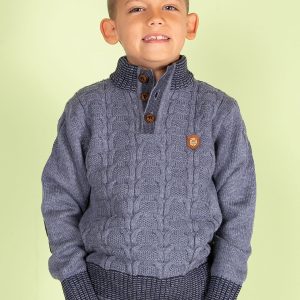 Wholesale Blue knitted sweater for boy