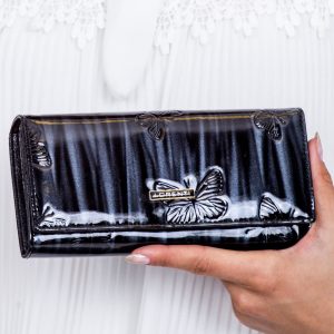 Wholesale Black shaded wallet with butterflies