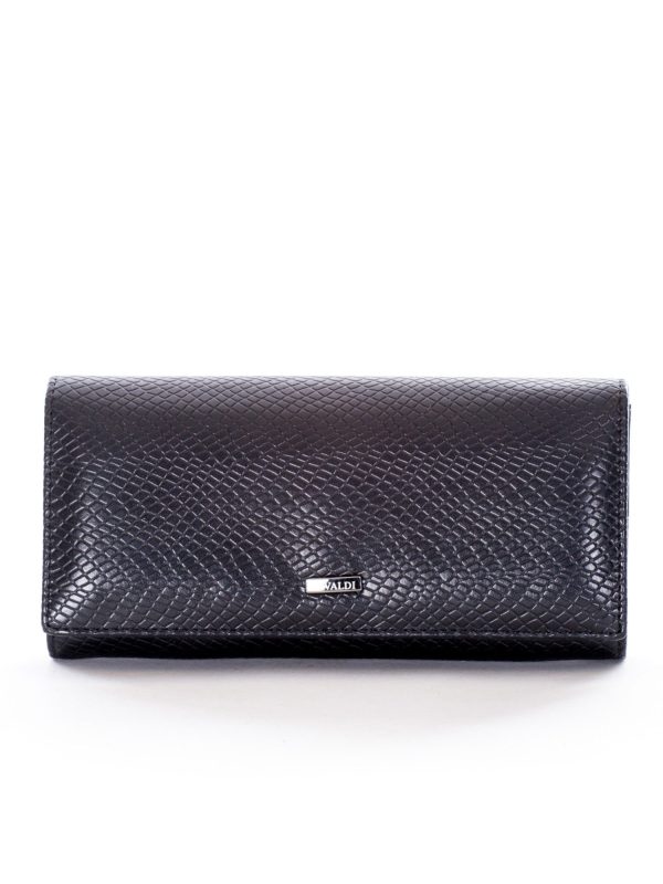 Wholesale Black wallet with animal skin motif