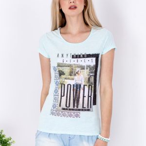 Wholesale Mint t-shirt with boho print