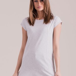 Wholesale Light gray tunic with layered ruffles