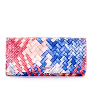 Wholesale Red and blue wallet with braid motif