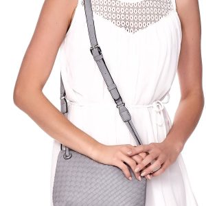 Wholesale Grey Foldable Messenger Bag - Braided Bag