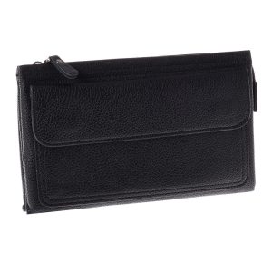 Wholesale Black Matte Large Purse Clutch Bag With Magnet Pocket