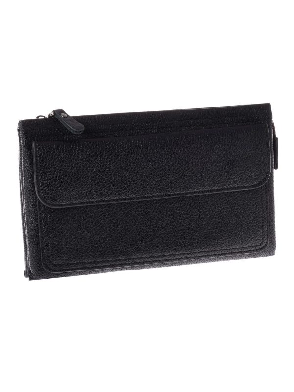 Wholesale Black Matte Large Purse Clutch Bag With Magnet Pocket