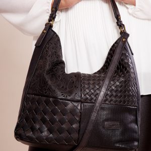 Wholesale Black bag with braid motif