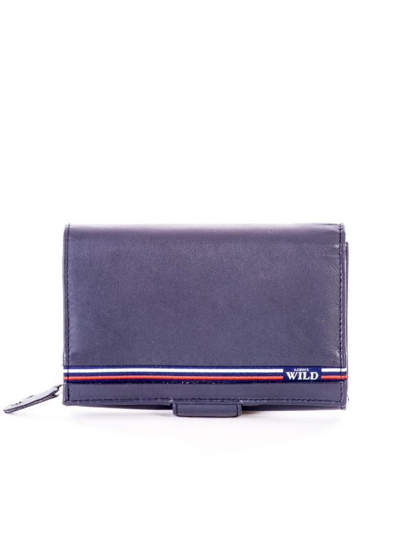 Wholesale Blue leather wallet with clasp