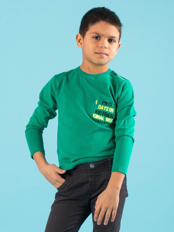 Wholesale Green blouse for boy with print