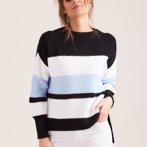 Wholesale Black striped women's sweater