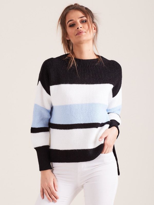Wholesale Black striped women's sweater