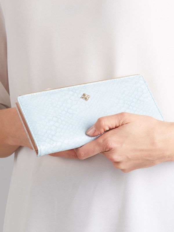 Wholesale Blue wallet with delicate pattern
