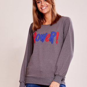 Wholesale Dark grey lightweight sweatshirt with power