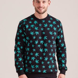 Wholesale Cotton sweatshirt for men with print black