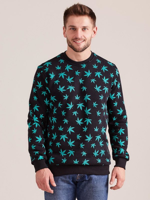 Wholesale Cotton sweatshirt for men with print black