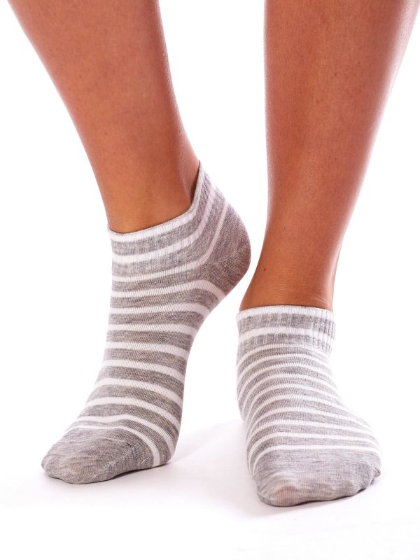 Wholesale Gray Striped Short Socks