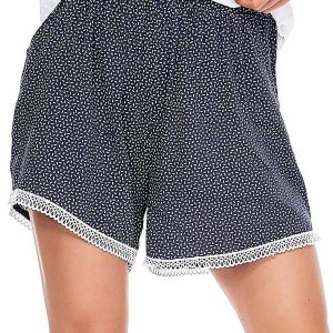 Wholesale Dark blue shorts in fine geometric patterns