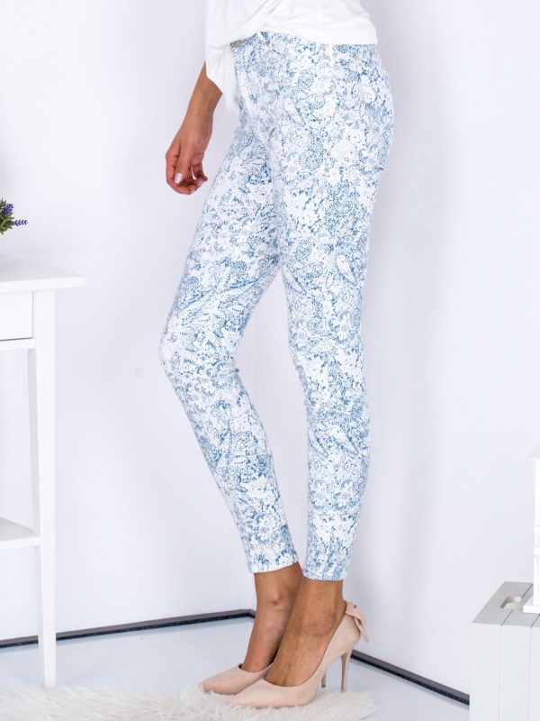 Wholesale Blue Patterned Pants