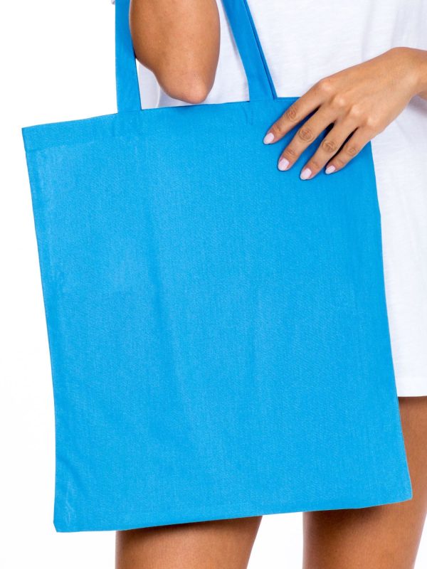 Wholesale Blue fabric bag I AM GOOD IN BED