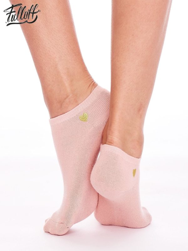 Wholesale FULLOFF Pink foot socks with hearts