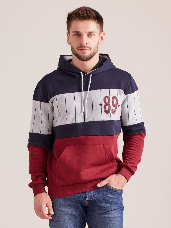Wholesale Sweatshirt for men with hoodie navy blue