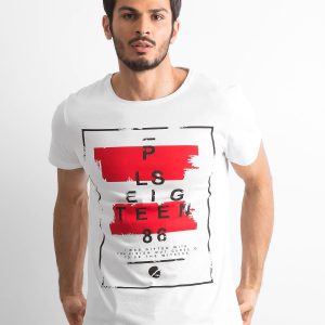 Wholesale Men's T-shirt with print white