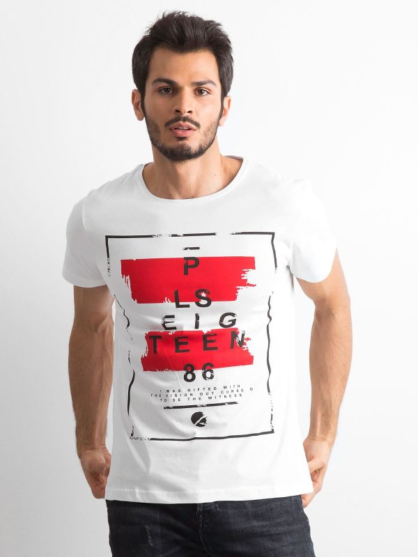 Wholesale Men's T-shirt with print white