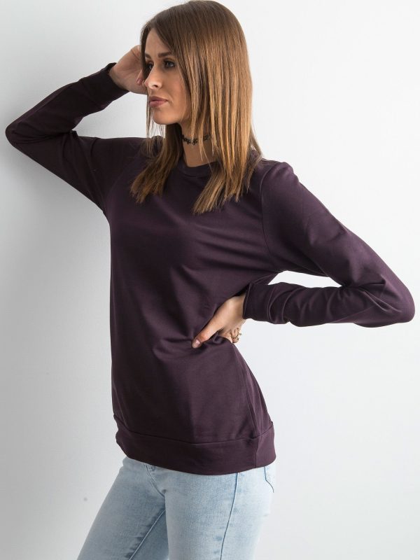 Wholesale Dark purple sweatshirt for women basic