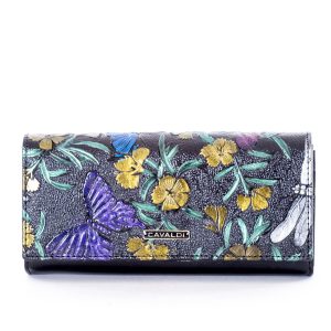 Wholesale Black wallet with colorful butterflies