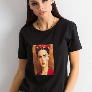 Wholesale Black T-shirt with print