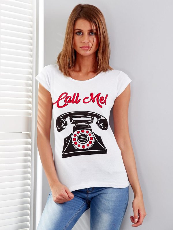 Wholesale White t-shirt with phone