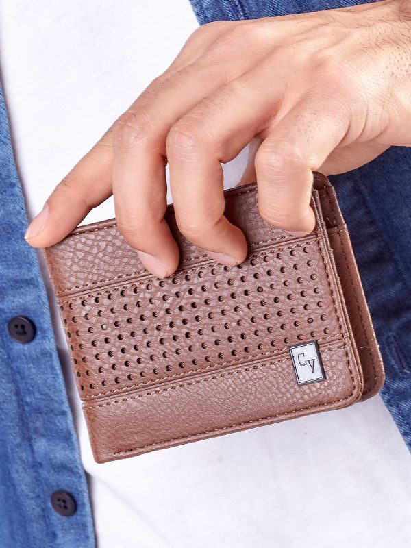 Wholesale Brown men's wallet with openwork