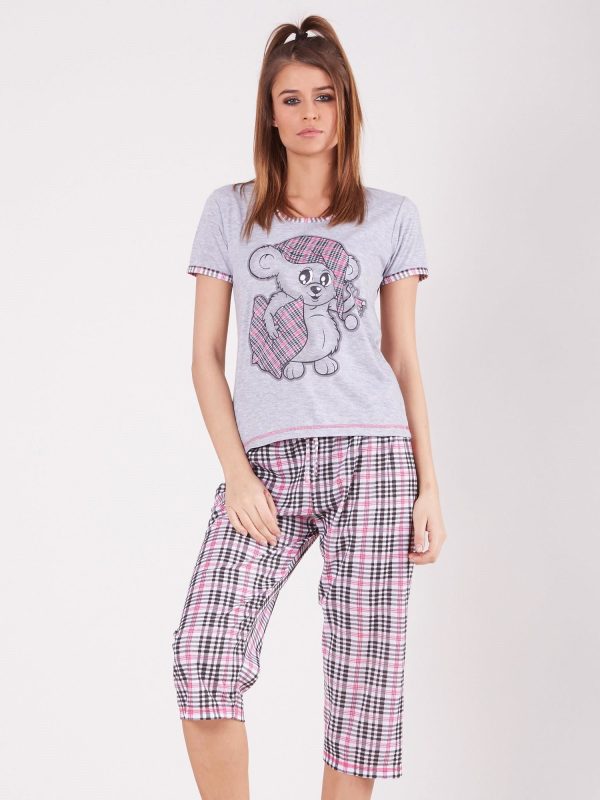 Wholesale Grey and Pink Checkered Pyjamas