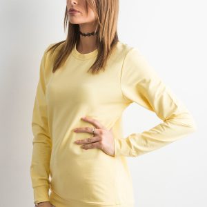 Wholesale Light yellow sweatshirt for women basic