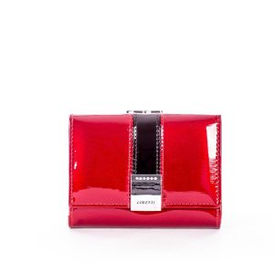 Wholesale Red lacquered women's wallet with decorative clasp