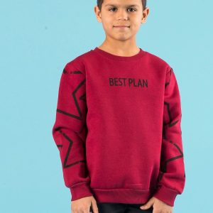 Wholesale Burgundy padded sweatshirt for children with print