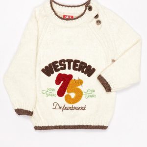 Wholesale Ecru sweater for boy with inscription